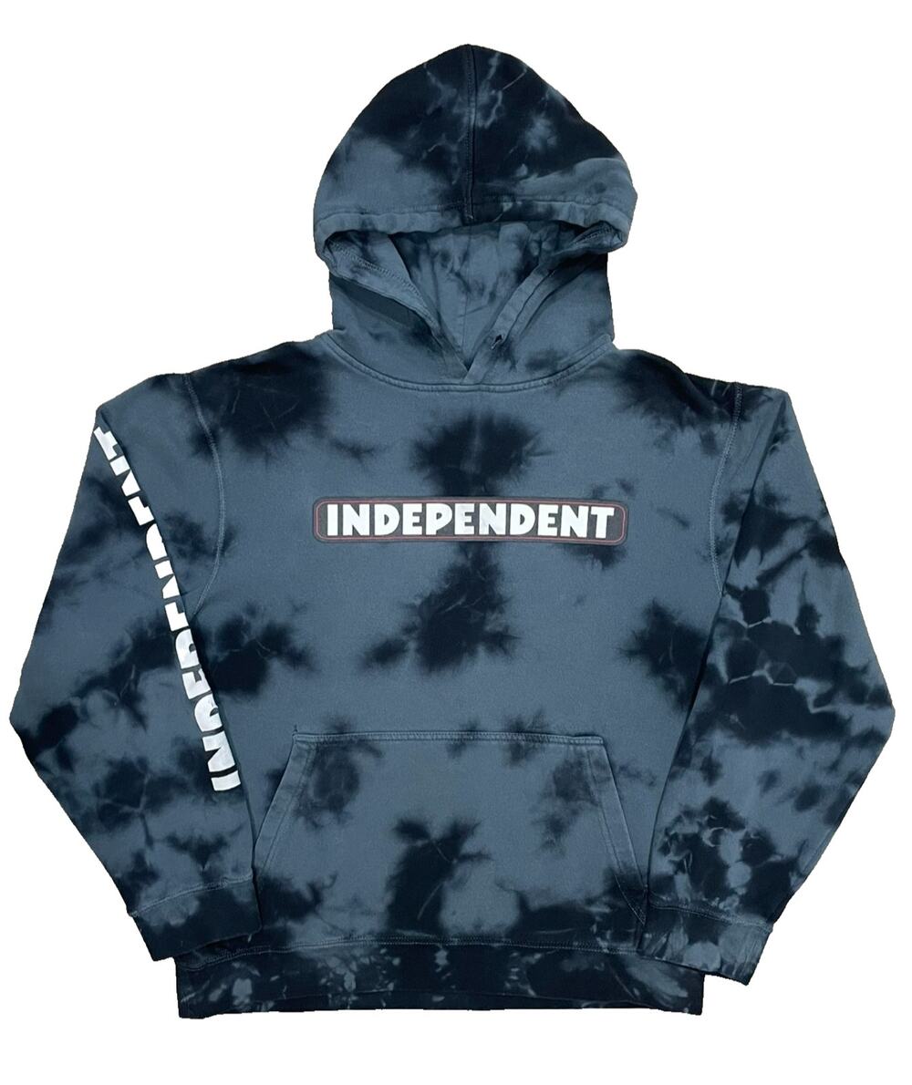 Independent Hoodie Men's Size M Black Logo Skate Tie Dye Skateboarding Pullover